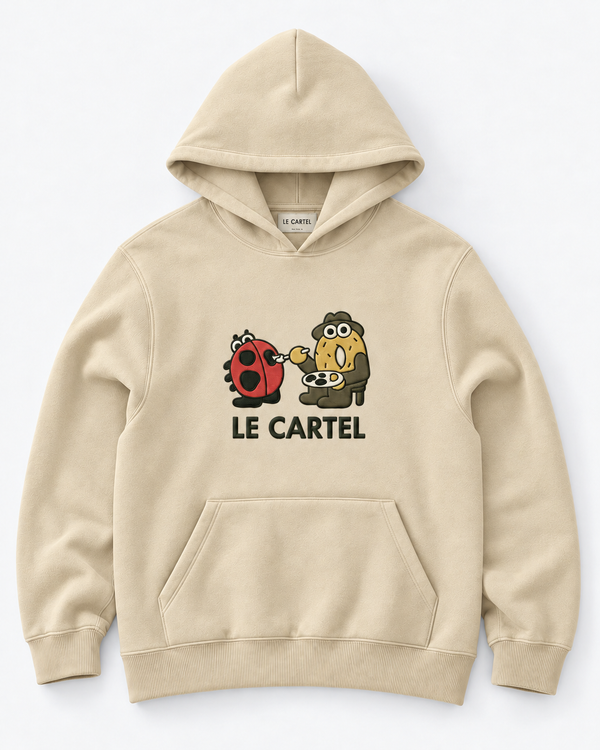 DRAW ME A LADYBUG・Unisex embroidered hoodie・Cream
