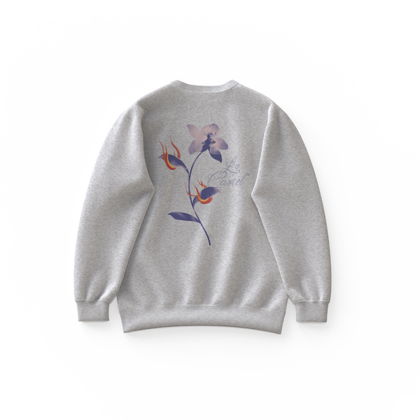 COMBUSTION LENTE・Crewneck ample unisexe・Gris chiné