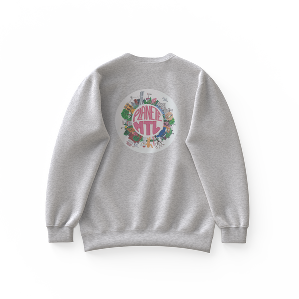 PLANÈTE MTL・Crewneck unisexe・Gris chiné