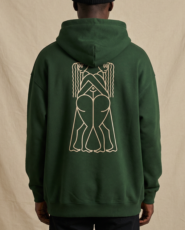 COLLÉ-SERRÉ・Hoodie unisexe・Vert forêt