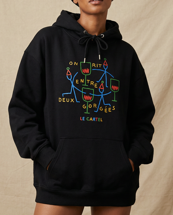 ENTRE DEUX GORGÉES・Hoodie unisexe・Noir