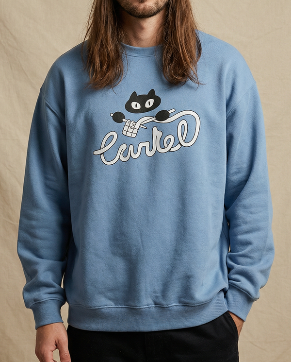 BOULE DE POIL・Crewneck unisexe・Bleu poudre