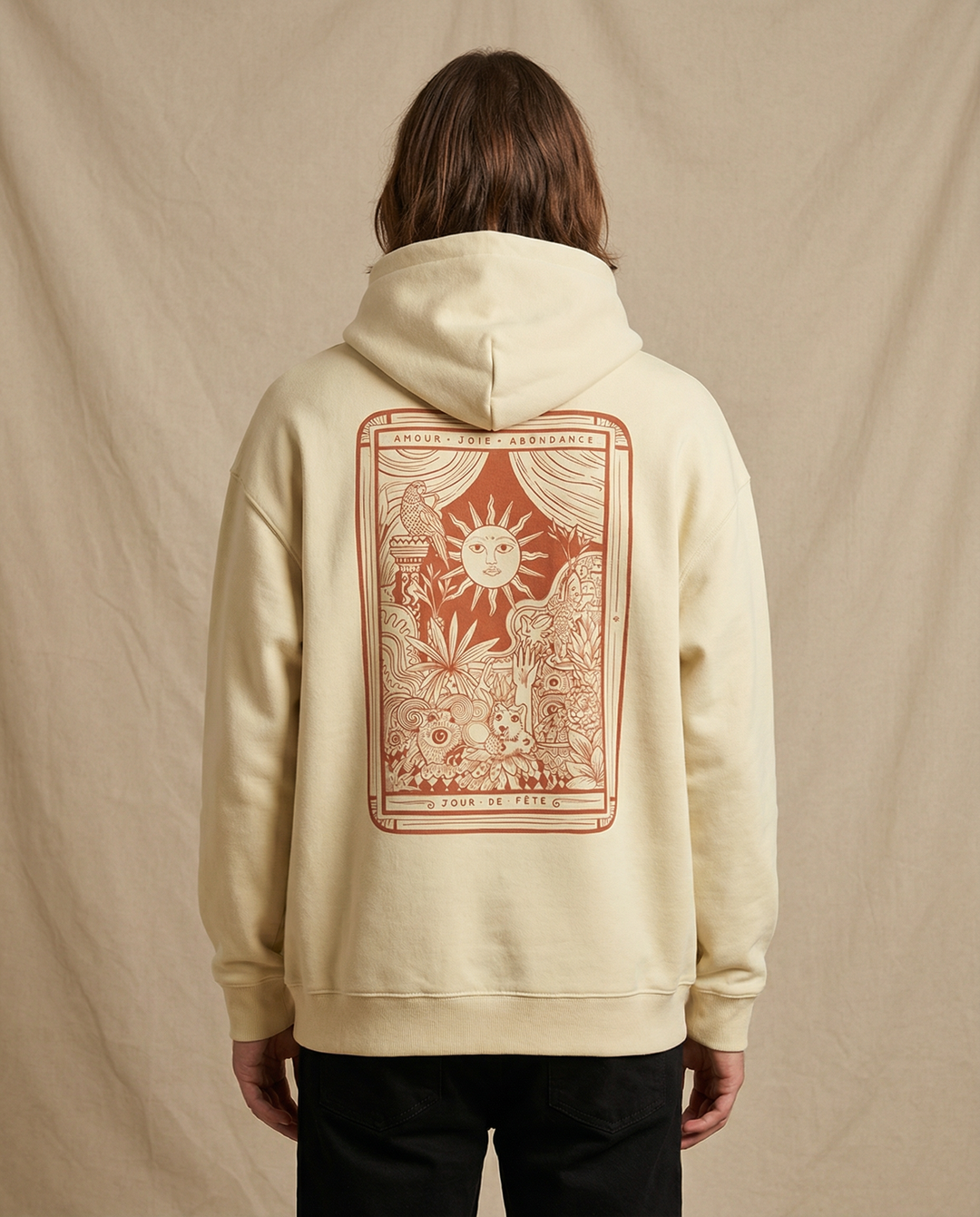 JOUR DE FÊTE ・Hoodie unisexe・Crème