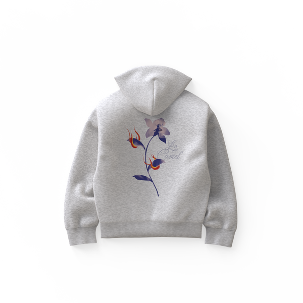 COMBUSTION LENTE・Hoodie ample unisexe・Gris chiné