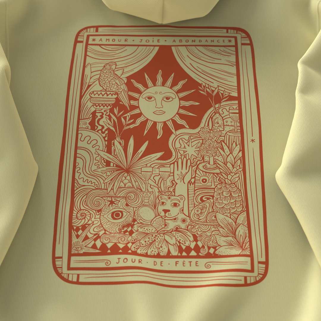 JOUR DE FÊTE ・Hoodie unisexe・Crème
