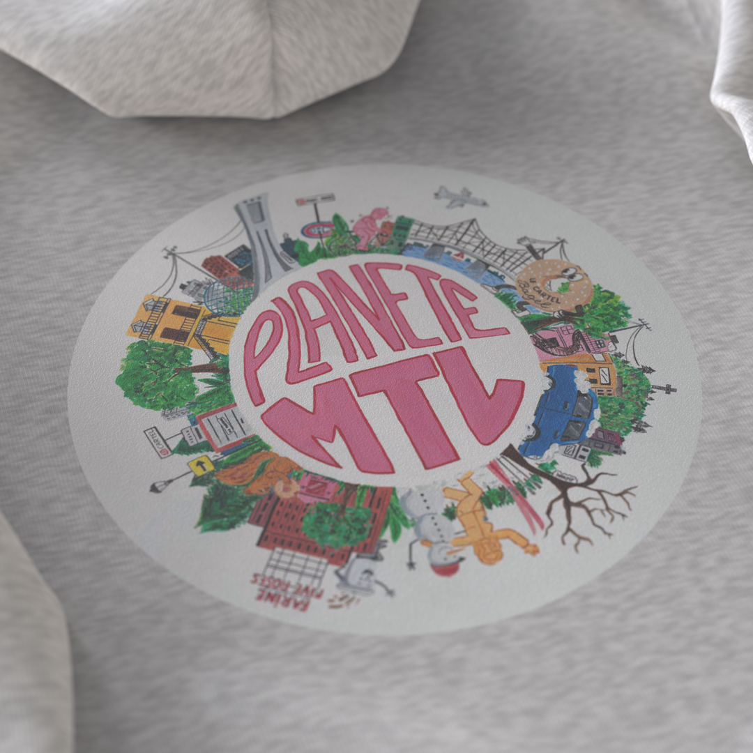 PLANÈTE MTL・Hoodie unisexe・Gris chiné