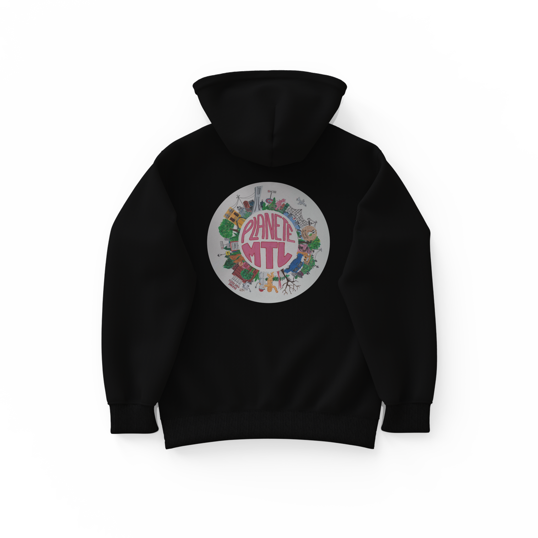 PLANÈTE MTL・Hoodie unisexe・Noir