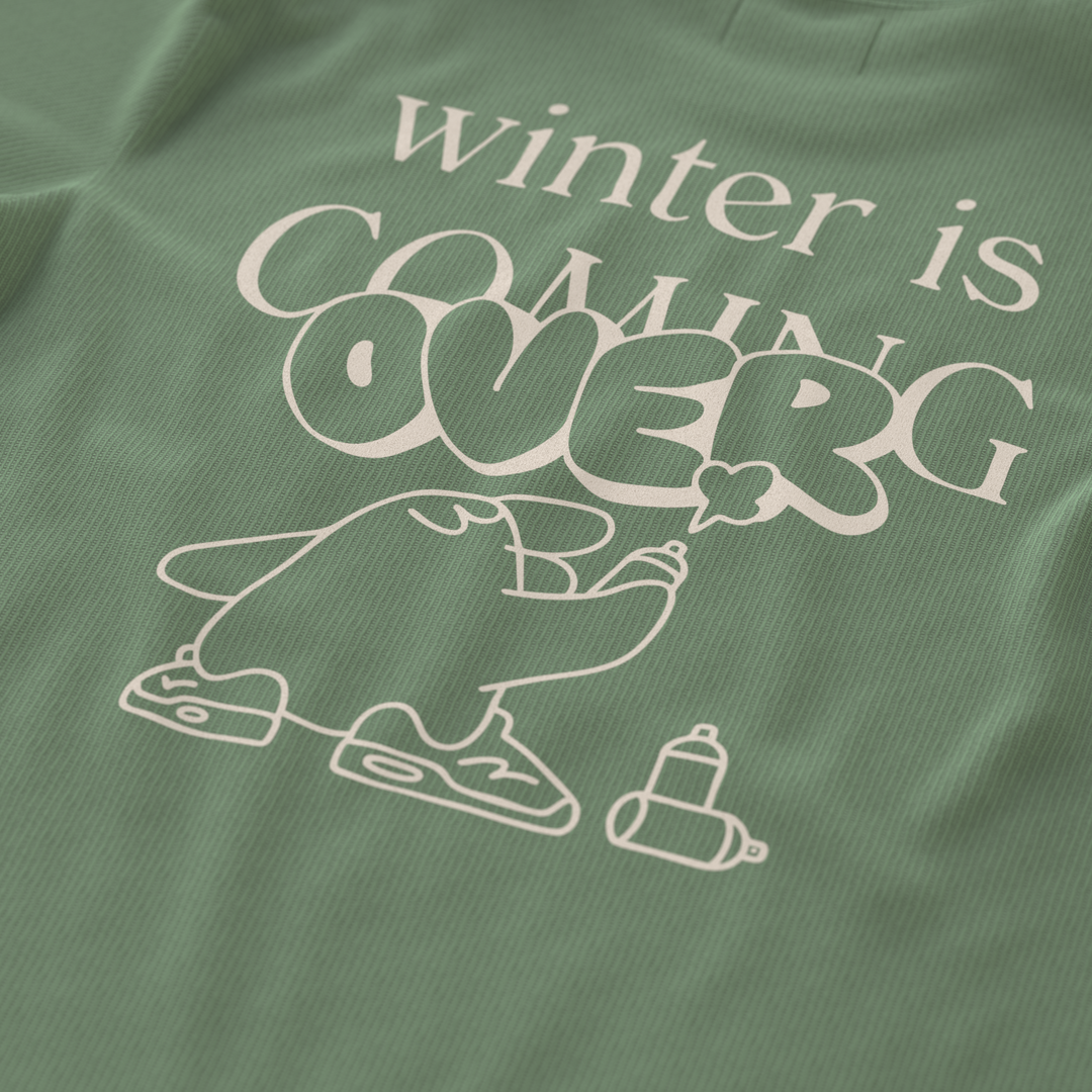 WINTER IS OVER・Large unisex T-shirt・Vintage green