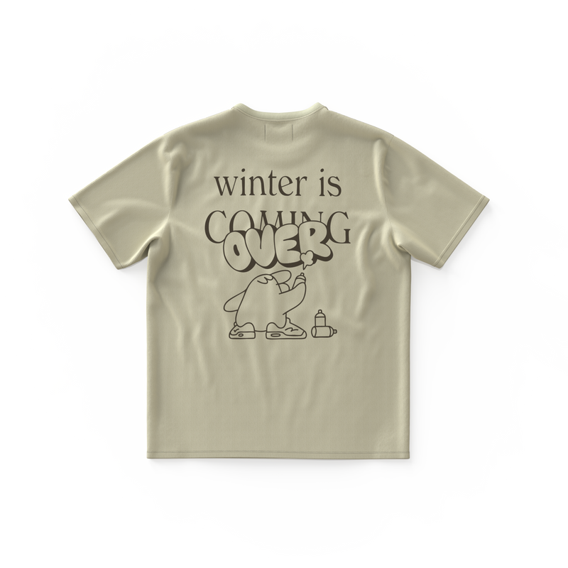 WINTER IS OVER・Large unisex T-shirt・Cream