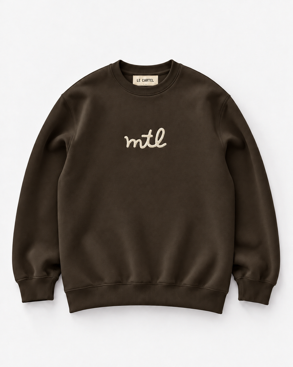 MTL・Embroidered unisex crewneck・Chocolate