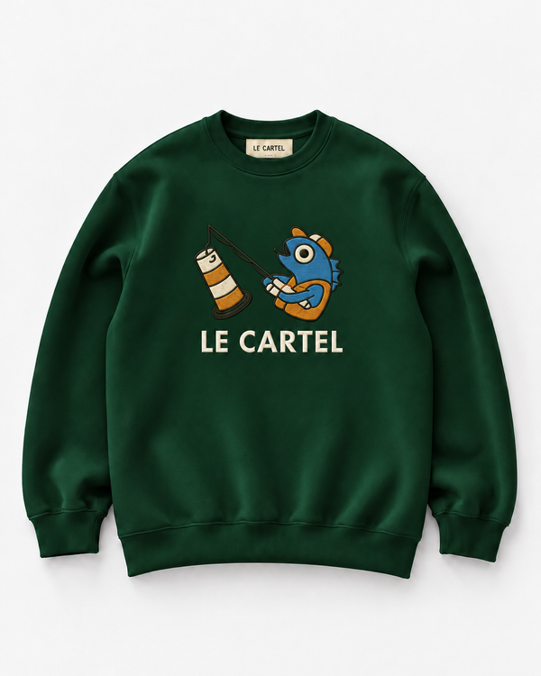 MIRACULOUS CATCH・Unisex embroidered crewneck・Green