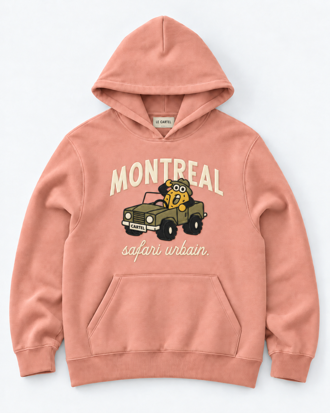 SAFARI URBAIN・Hoodie unisexe brodé・Rose