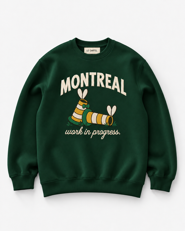 WORK IN PROGRESS・Unisex embroidered crewneck・Green