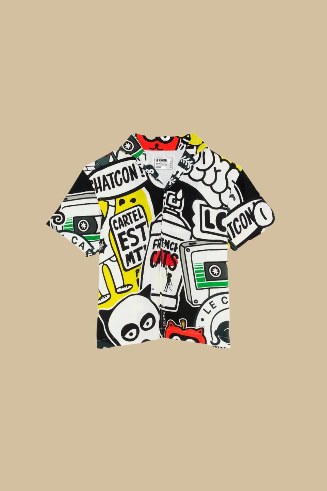 CHAT RÉTRO・Chemise unisexe・Noir - Le Cartel