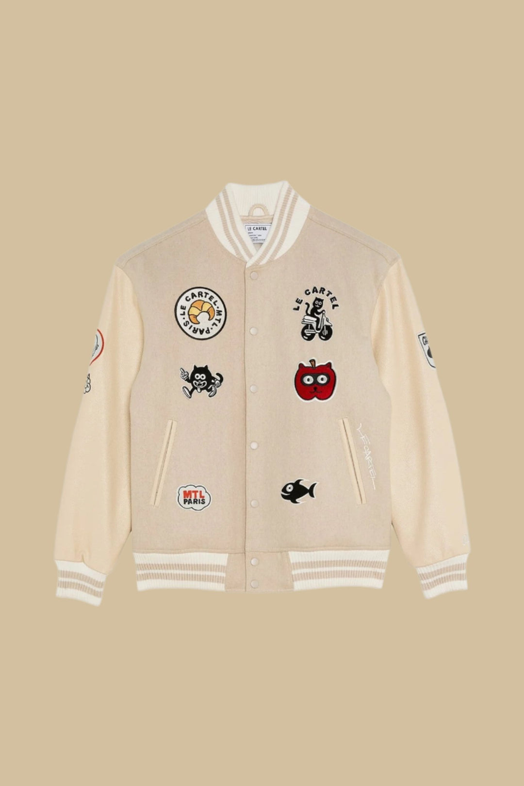CHATCON・Veste varsity avec patchs・Sable - Le Cartel