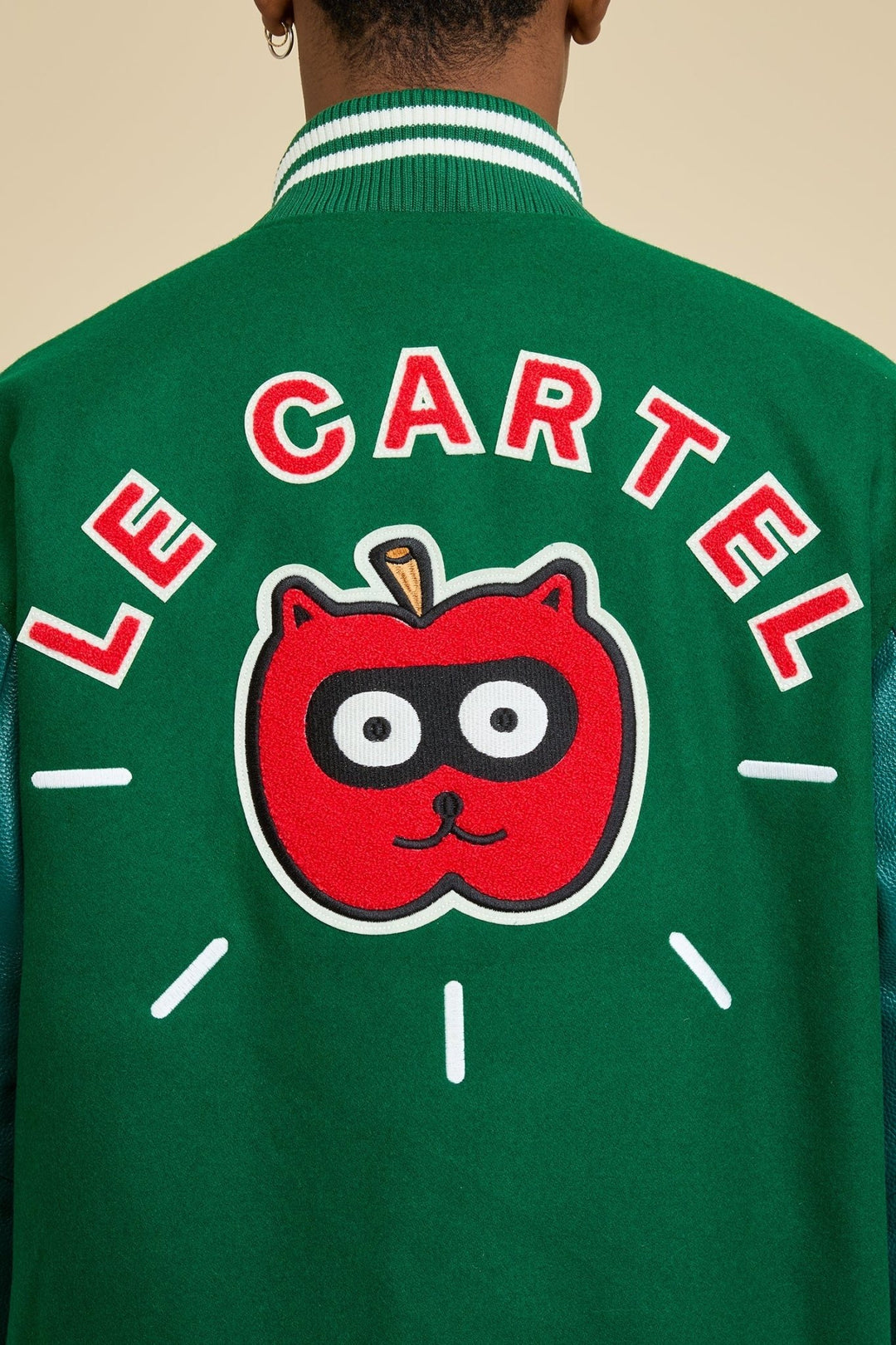 CHATCON・Veste varsity avec patchs・Verte - Le Cartel