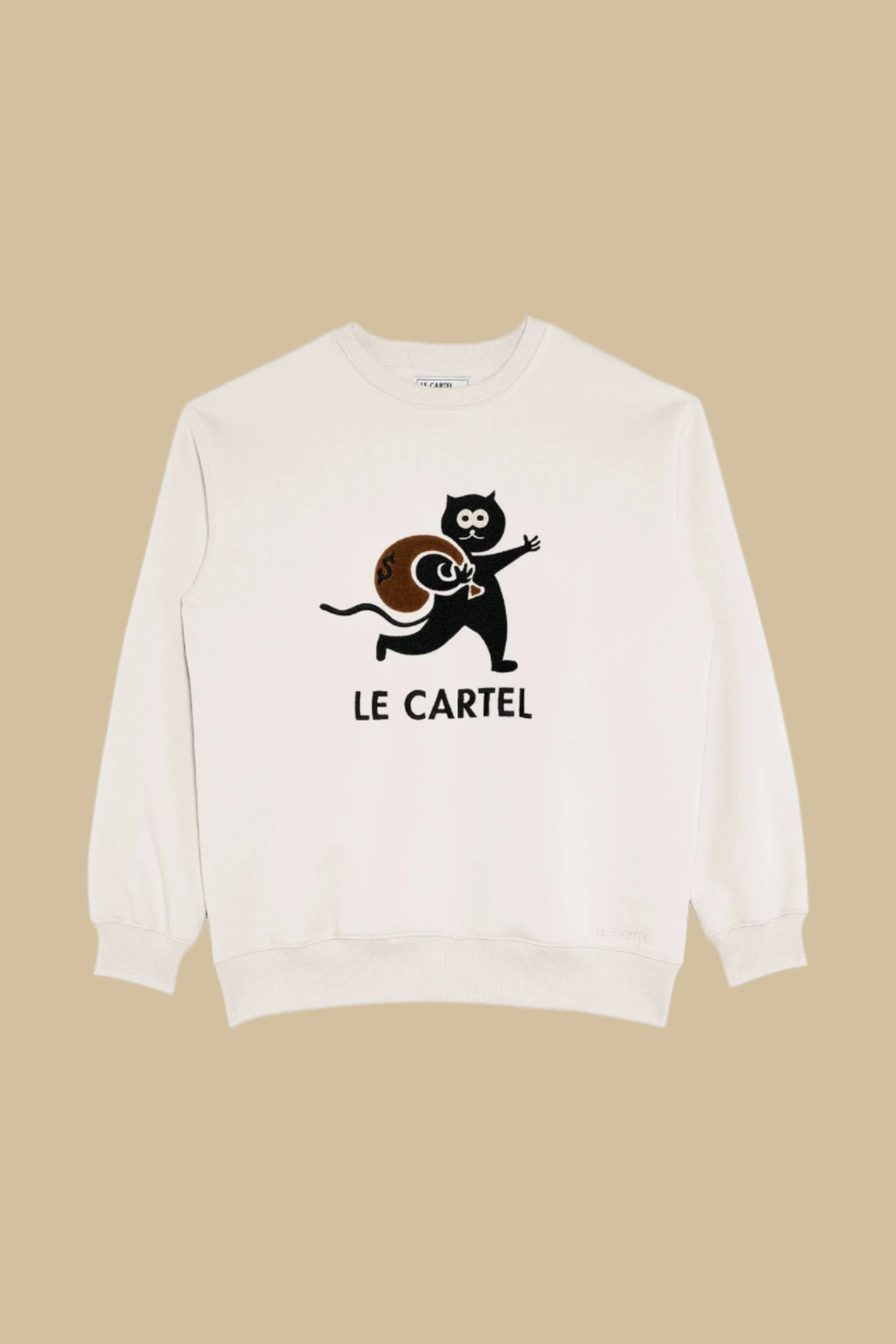 CHATPARDEUR・Crewneck unisexe・Blanc cassé - Le Cartel