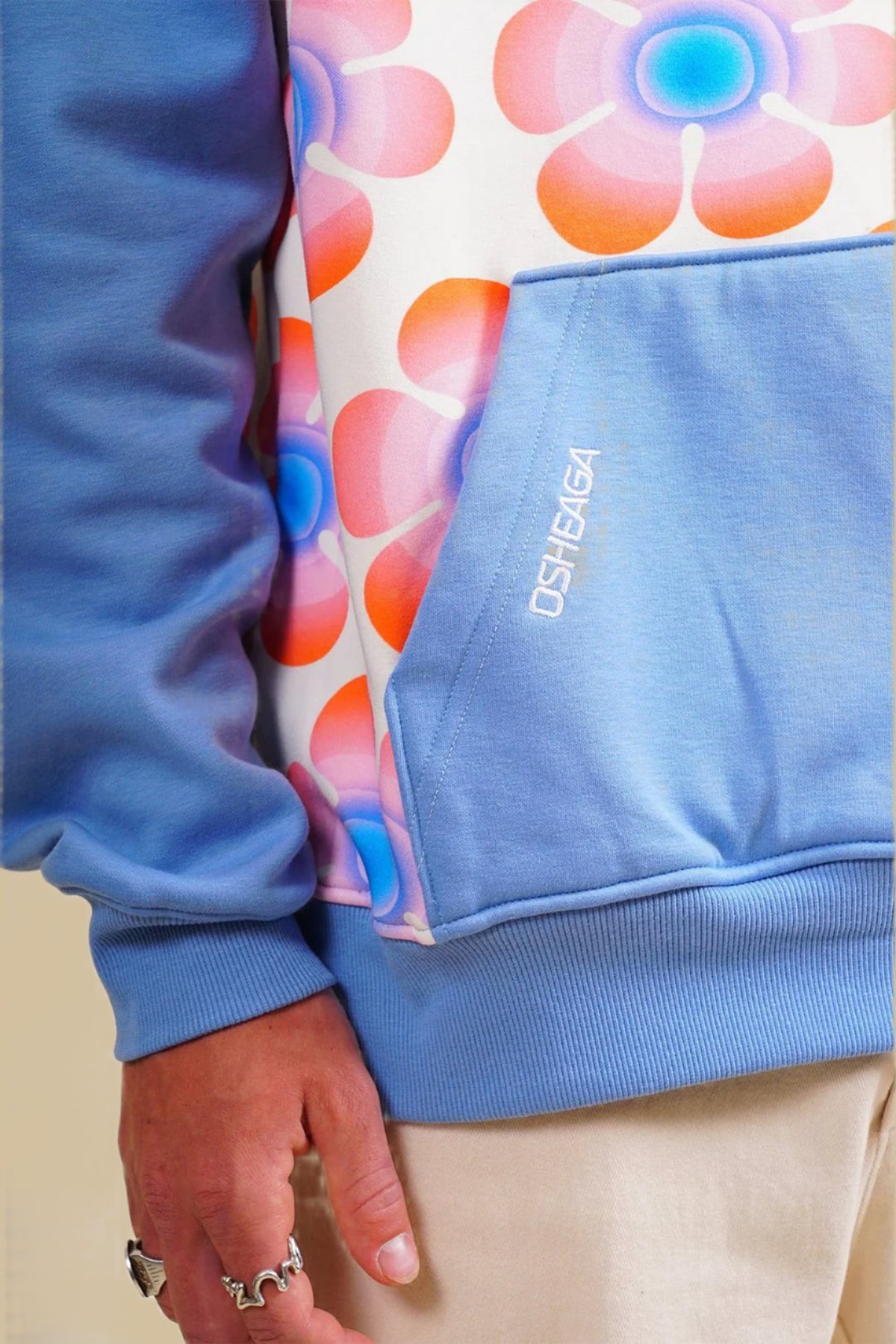 FLOWER POWER・Hoodie unisexe・Bleu poudre - Le Cartel