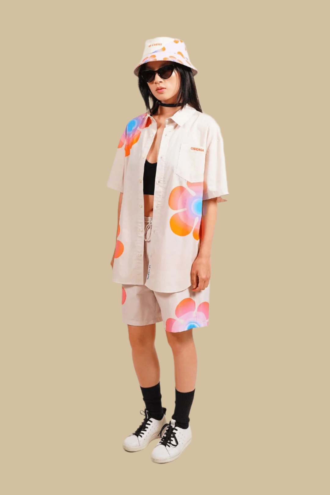 FLOWER POWER・Short imprimé・Crème - Le Cartel