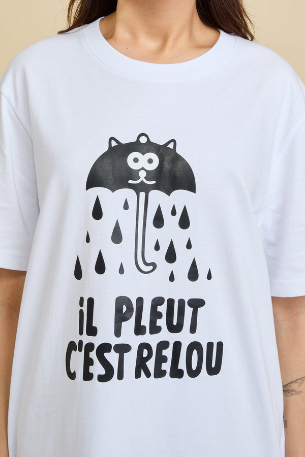 IL PLEUT C'EST RELOU・T - shirt unisexe・Blanc - Le Cartel