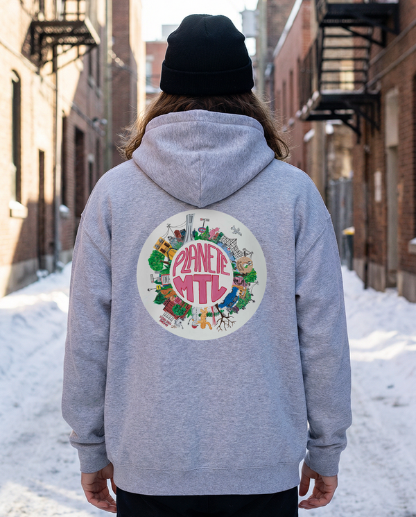 PLANÈTE MTL・Hoodie unisexe・Gris chiné
